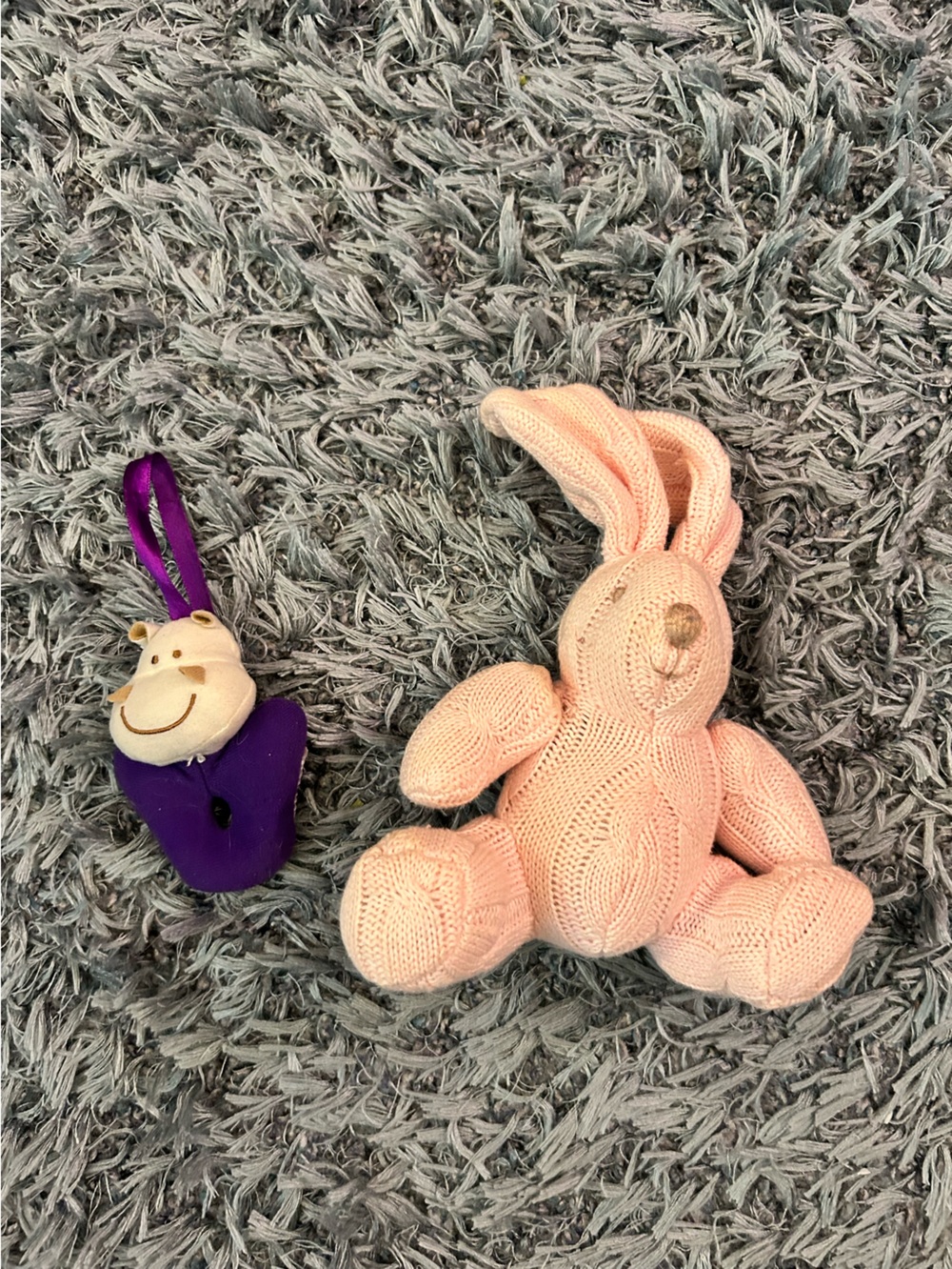 Plush Knit Pink Bunny Stuffed Toy for Kids with Hippo Rattle